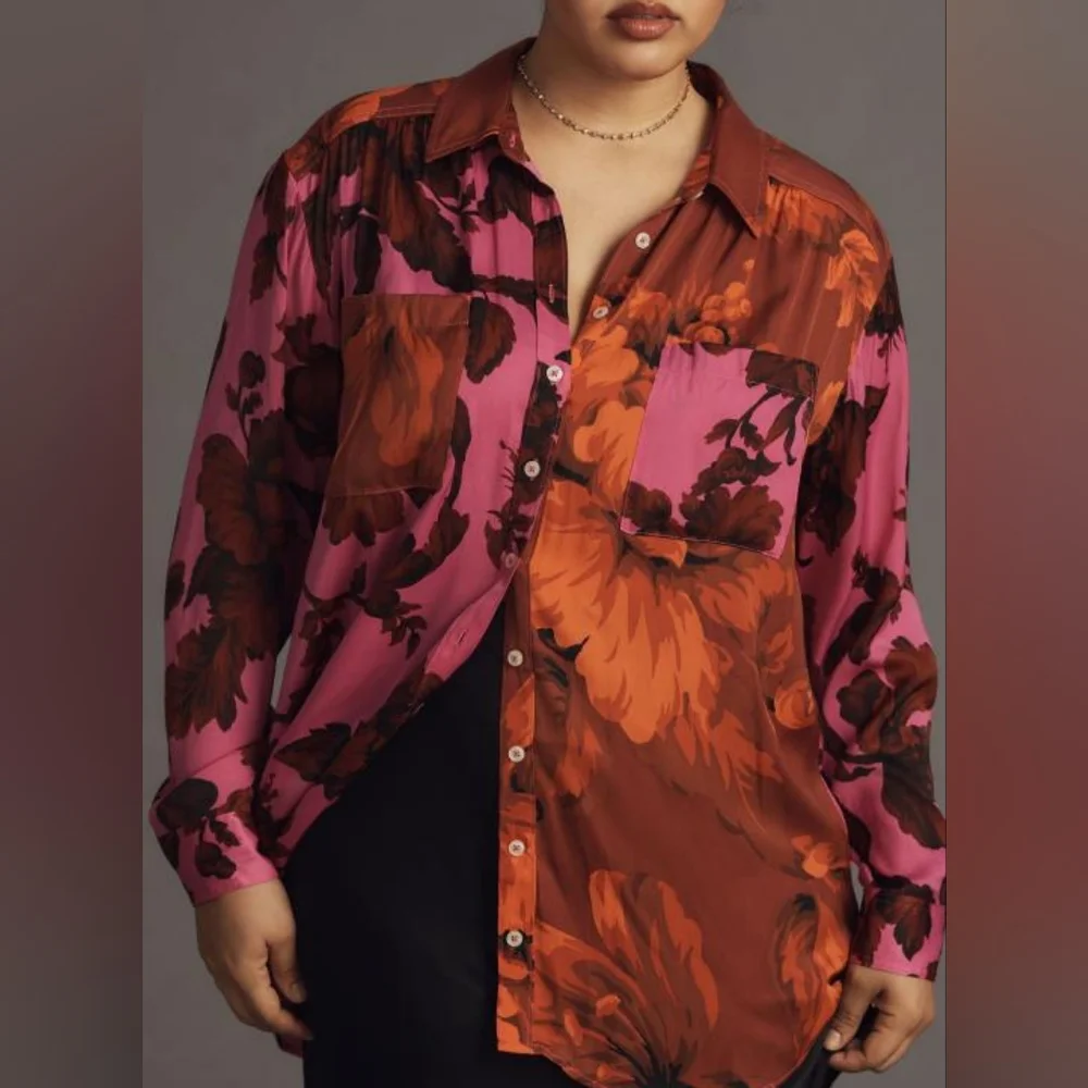 NWT Anthropologie Ladies Floral Blouse size M - Picture 5 of 11